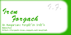 iren forgach business card